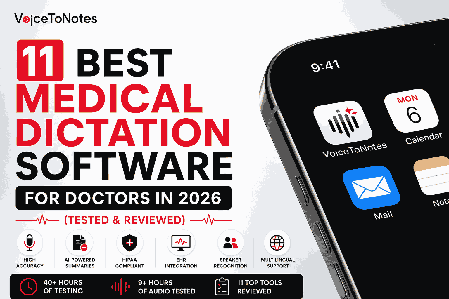 Cover for 11 Best Medical Dictation Software for Doctors in 2026 (Tested & Reviewed)